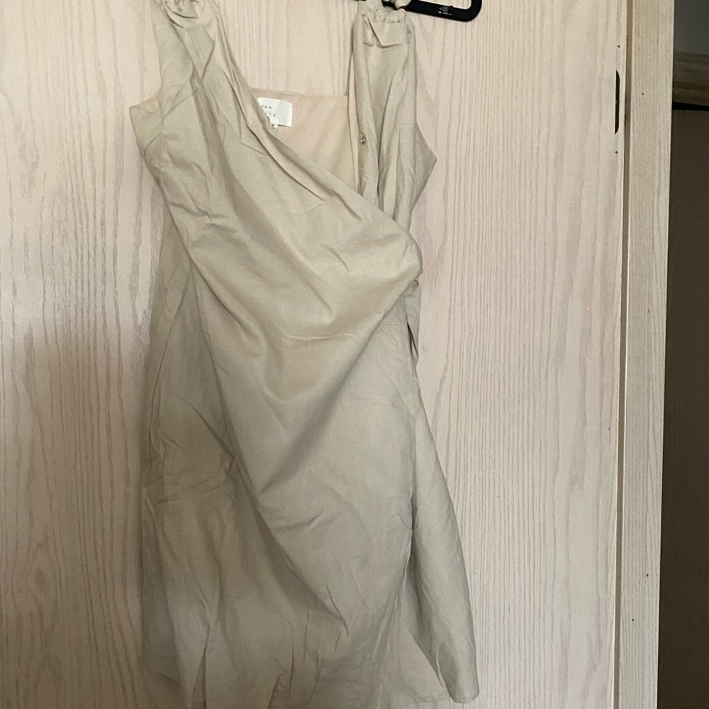 Khaki (real) wrap mini dress